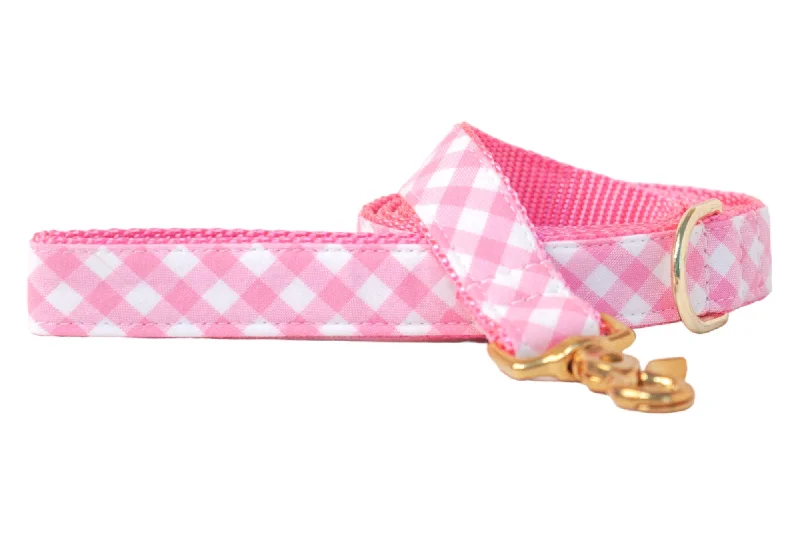 freeze-dried raw dog treats-Pink Picnic Plaid Dog Leash