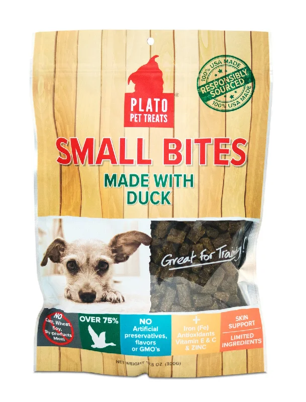 extra-large dog crate-Plato Small Bites with Duck 10.5oz