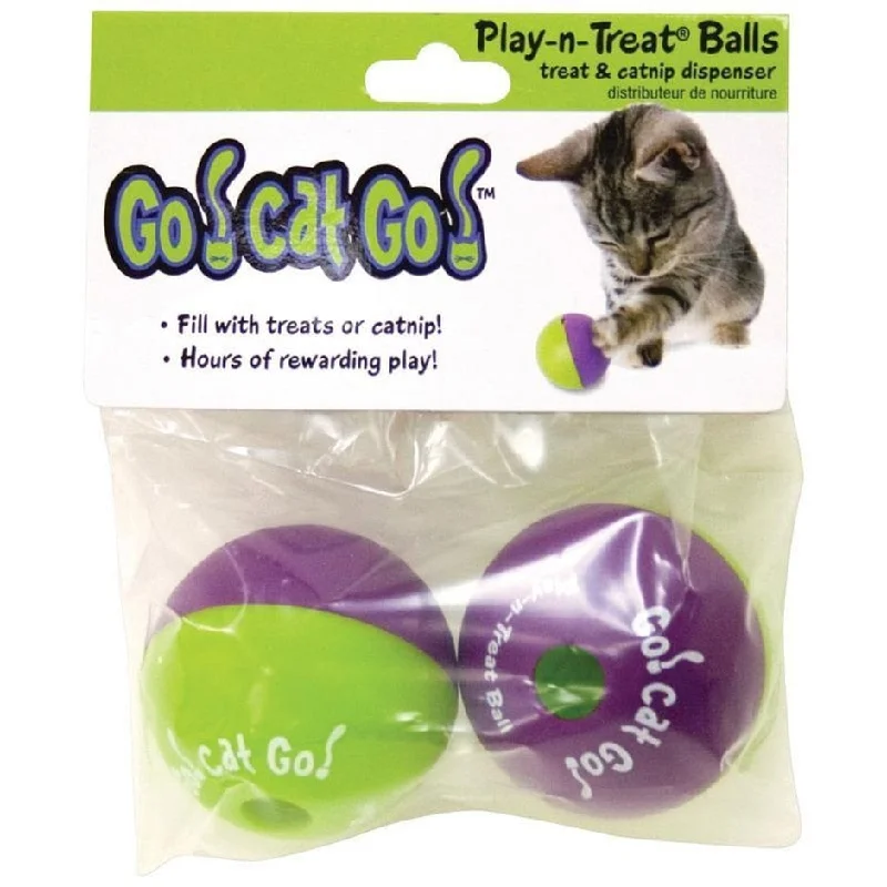 chew-proof puppy leash-PLAY-N-TREAT BALL (2 PACK)