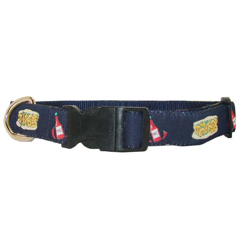 indoor dog potty solution-Midnight Navy Po-Boy Dog Collar