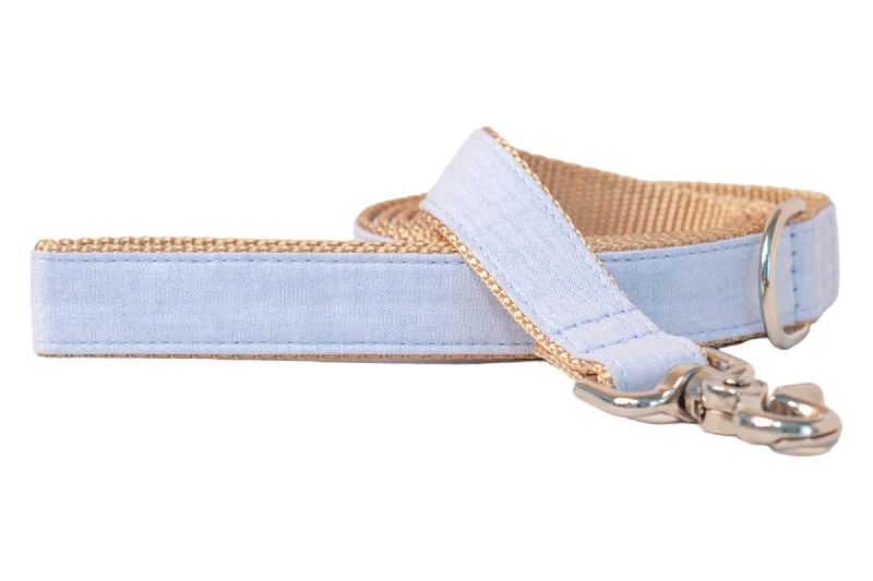 smart dog door-Powder Blue Linen Dog Leash