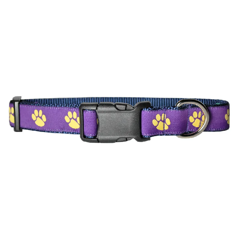 extra-large cat scratching tree-Regal Purple Paw Prints Dog Collar