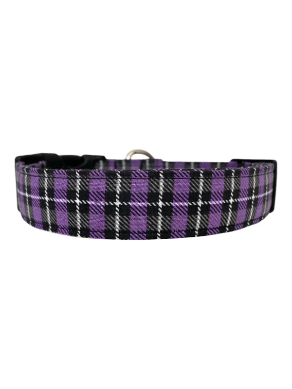 interactive cat toy-Purple Plaid Dog Collar