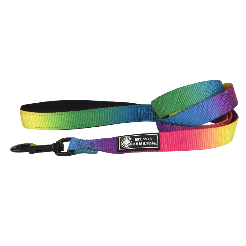 LED-lit dog collar-Rainbow Leashes with Neoprene Padding