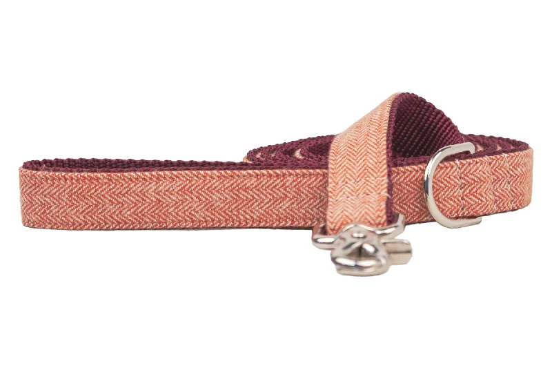 odor-absorbing cat litter-Russet Herringbone Dog Leash