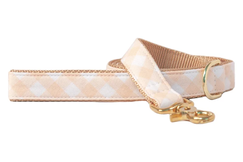 ultra-durable chew toy-Apricot Check Dog Leash