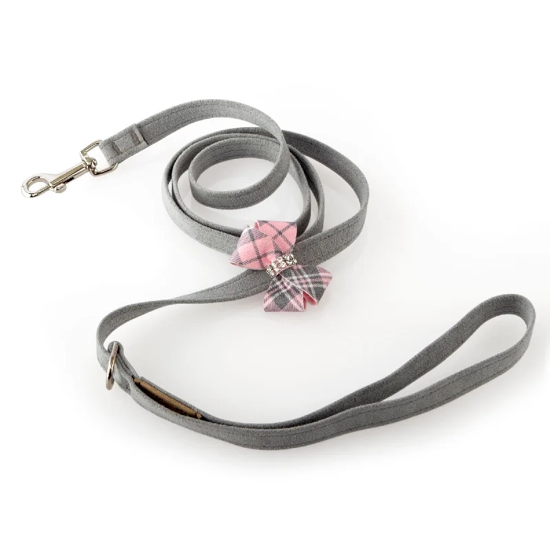 squirrel-proof bird feeder-Scotty Puppy Pink Plaid Nouveau Bow Leash