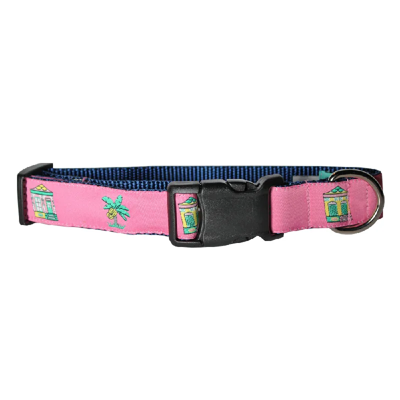 vet-approved dog chew-Panama Pink Shotgun Houses Dog Collar