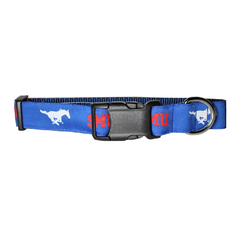 collapsible silicone dog bowl-SMU Blue Mustangs Dog Collar