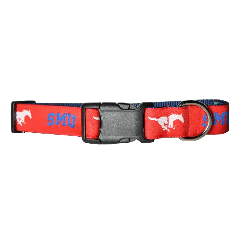 heated dog house-SMU Red Mustangs Dog Collar