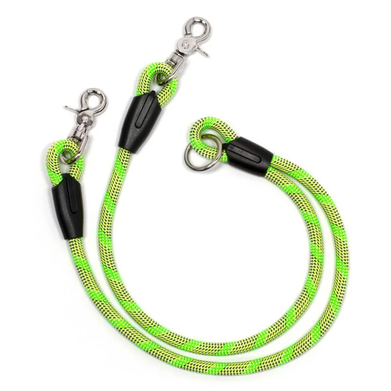 smart pet tracker-Splitter Dog Leash - Greens/Yellows