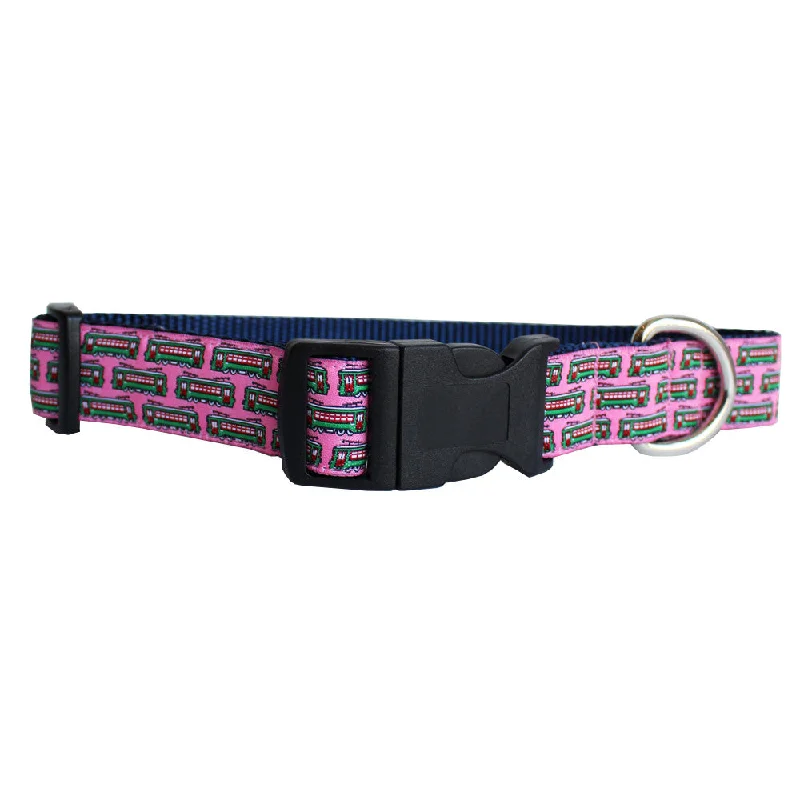 waterproof pet booties-Panama Pink Streetcar Dog Collar