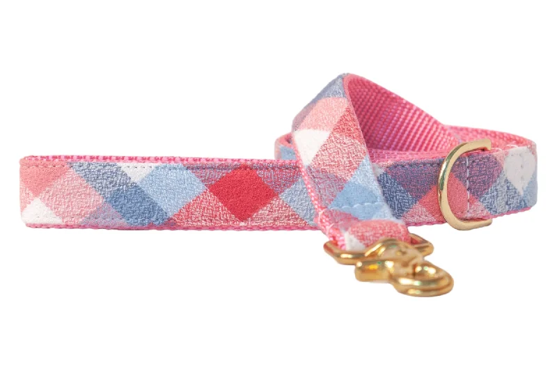 heavy-duty pet gate-Telluride Flannel on Pink Dog Leash