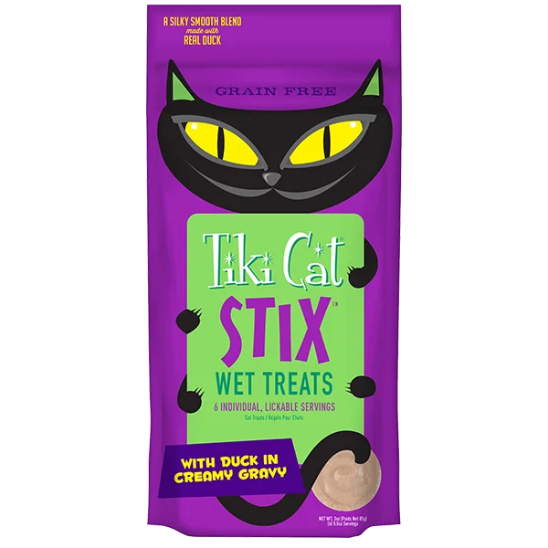 hamster habitat tunnels-Tiki Cat® STIX™ Grain Free Wet Treats with Duck in Gravy