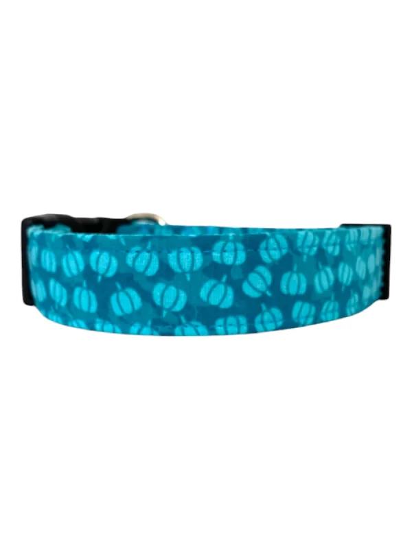 electric dog nail trimmer-Turquoise Pumpkins Dog Collar