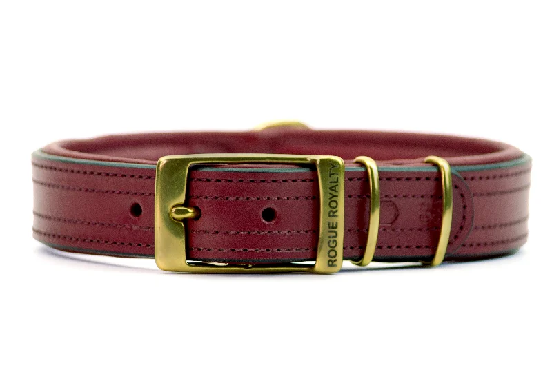 hypoallergenic pet shampoo-Hand Made Leather Dog Collar - Tuscan Burgandy (Slim Fit)