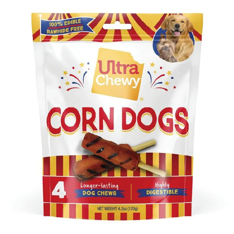 vibrating dog training collar-Ultra Chewy Corn Dogs 4ct