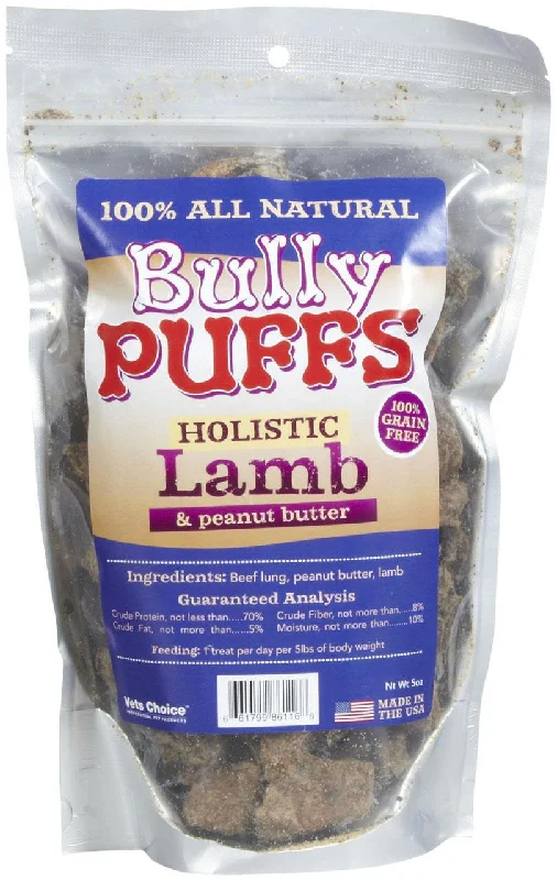 hypoallergenic pet shampoo-Vets Choice Bully Puffs Lamb and Peanut Butter Dog Treats