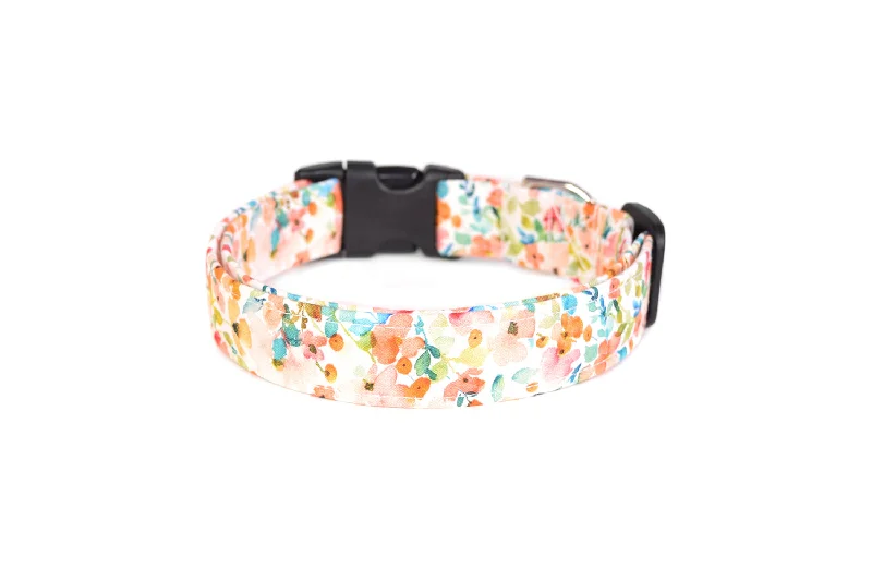 dog cooling bandana-Watercolor Floral Dog Collar