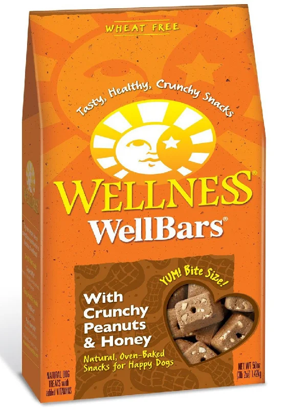 smart pet tracker-Wellness WellBars Crunchy Wheat Free Peanuts And Honey 45oz Treats