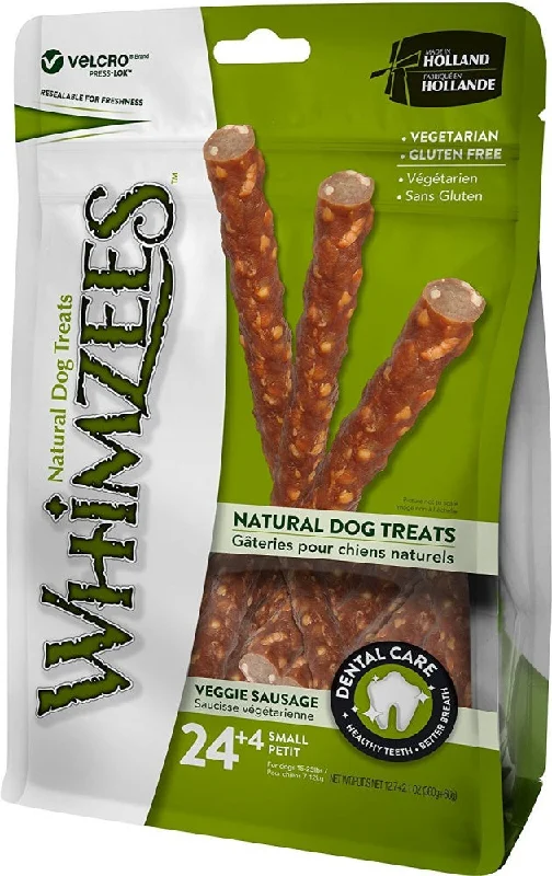 waterproof pet booties-Whimzees Veggie Sausage Dental Chew Dog Treats