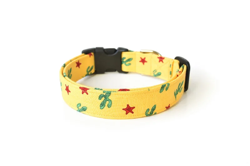 puppy training pee pads-Yellow Cactus Dog Collar