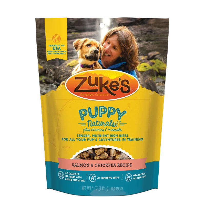 waterproof pet couch cover-Zukes Puppy Naturals Grain Free Salmon and Chickpea Dog Treats