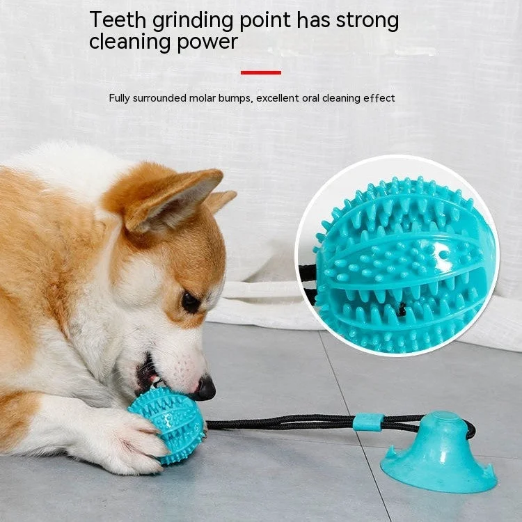 portable pet hair vacuum-Dog Toy Food Dropping Ball Teeth Cleaning Molar Rod Brushing