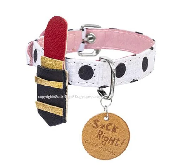 retractable dog gate-My Chanel Lipstick Dog Collar