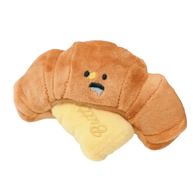 dog ear cleaning solution-Talking Dog Club Crusty Croissant Interactive Plush Toy for Dogs (Brown)