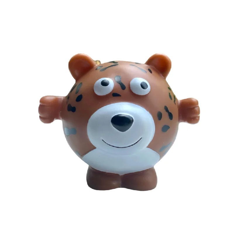 travel-friendly pet grooming kit-Talking Dog Club Tiger Bouncy Ball Toy for Dogs (Brown)